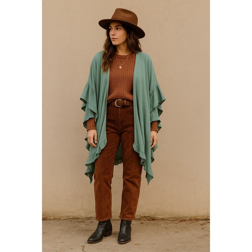 Vintage Bagatelle Suede Leather Western Brown Tapered Straight Pants Women’s 28